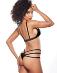 Kitten Sugar & Blush Criss Cross Bralette And Thong Set