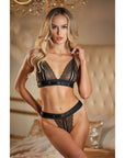 Allure Lace Peek-A-Boo Bralette And Ouverte Panty Set