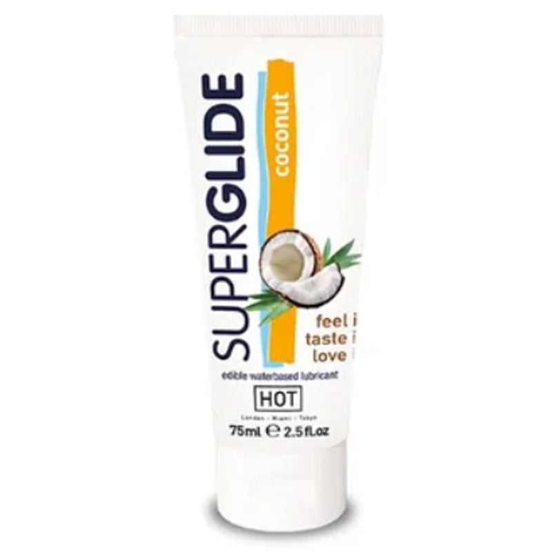 Shop HOT Superglide Edible Lubricant Waterbased - COCONUT - Love Shop