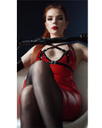 Rouge Garments Marble Look Handle Leather Flogger