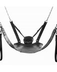 Leather Bondage Swing with Stirrups and Pillow