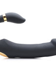 10X Pleasure Pose Come Hither Silicone Vibrator with Poseable Clit Stimulator