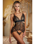 Allure Lace Peek-A-Boo Chemise And Ouverte G-String