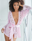 Allure Lace And Mesh Robe With G-String