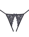 Allure Lace Panty With Open Front & Lace And Elastic Strap Back
