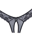 Allure Open Panty With Lace And Mesh Front With Dual Bow Trim & Lace Back With Dual Straps