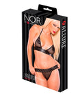 Noir Leather & Fishnet Two Piece Set