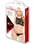 Kitten Lavish Lace & Wet Look Top & G String Set