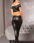Allure Wet Look Pants With Cutaways