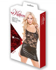 Kitten Lace & Wet Look Hottie Halter Dress