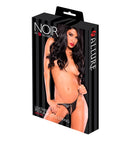 Noir Leather Peek A Boo G String