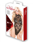 Kitten Floral Lace & Wet Look Teddy