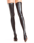 Wet Look Backseam Thigh Highs
