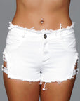 Denim Shorts With Buckle Sides