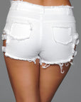 Denim Shorts With Buckle Sides