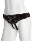 Vac-U-Lock -Crotchless - Velvet Harness With Plug - Non-retail Packaging