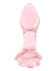 5 Inch Rosebud Glass Butt Plug