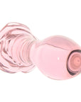 5 Inch Rosebud Glass Butt Plug