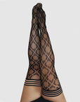 Kixies Elle Diamond Fishnet Thigh High Tights