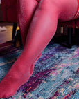Kixies Holly Cranberry Sparkle Thigh Highs