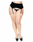 Leg Avenue - Sheer Lace Top Stockings with Backseam
