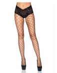 Leg Avenue - Diamond Net Pantyhose With Sexy Lace Boy Short Top