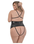 Matte Onyx Cupless Chemise with attached Crotchless Panty