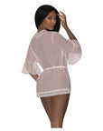 Seabreeze Flutter Sleeve Robe with Lace Trim