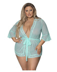 Seabreeze Flutter Sleeve Robe with Lace Trim