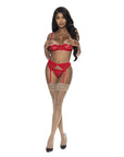 Ooh La Lace Demi Bra, Garter And Tanga Set