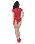 Ooh La Lace Cap Sleeve Basque And Tanga Set