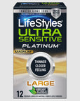 LifeStyles Ultra Sensitive Platinum Large Condoms