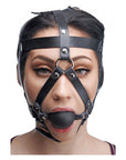 Leather Head Harness with Ball Gag