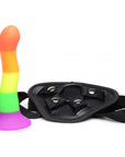 Proud Rainbow Silicone Dildo With Harness