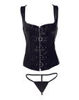 Lace-up Corset Vest & Thong