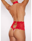 Allure Lovebug High Waisted Scalloped Lace Thong to Neck