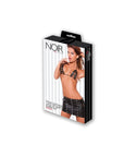 Noir Faux Leather Lace Up Skirt & Bra Set