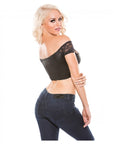 Kitten Lace & Wet Look Cute Top & G String Set