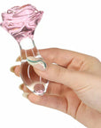 Rosy Luxurious Glass Anal Plug