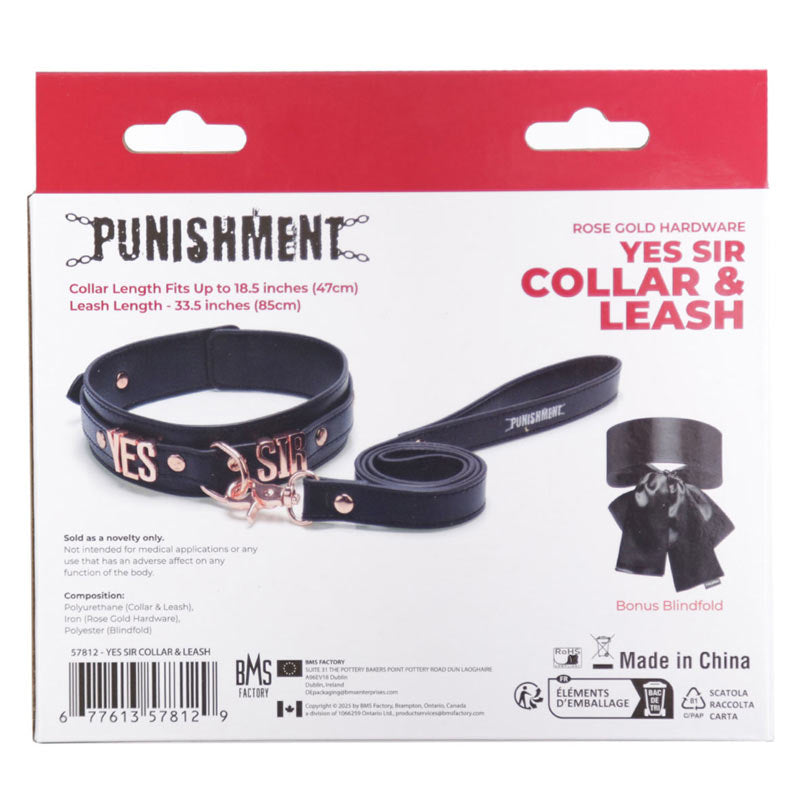 Punishment Rose Gold Yes Sir Collar &amp; Leash