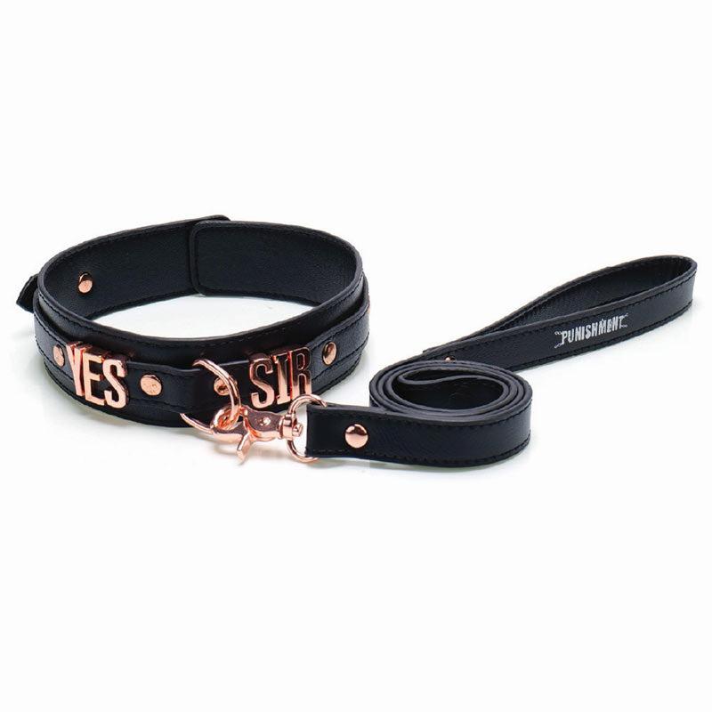 Punishment Rose Gold Yes Sir Collar &amp; Leash