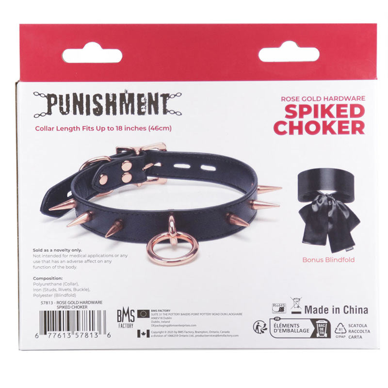 Punishment Rose Gold Spiked Choker