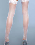 Fishnet Thigh Highs With Lace Top
