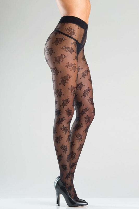 Floral Designed Sheer Tights