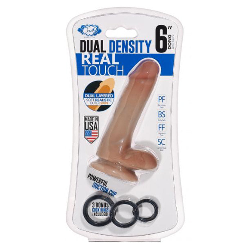 Cloud 9 Novelties Real Touch Dual Density Dildo With Balls