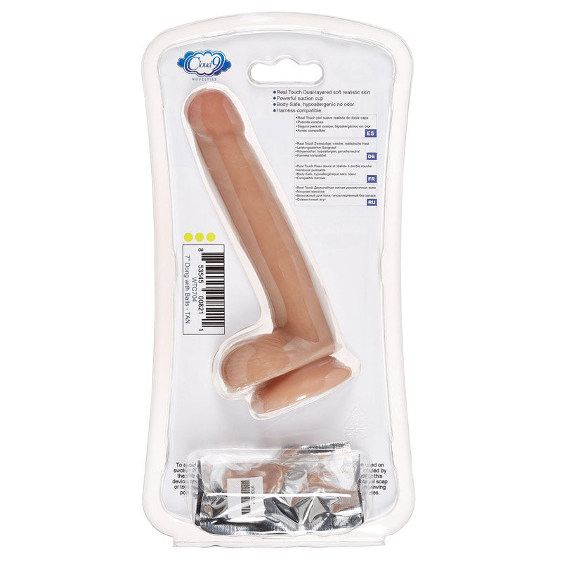 Cloud 9 Novelties Real Touch Dual Density Dildo With Balls