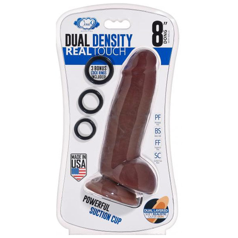 Cloud 9 Novelties Real Touch Dual Density Thick Dildo With Balls