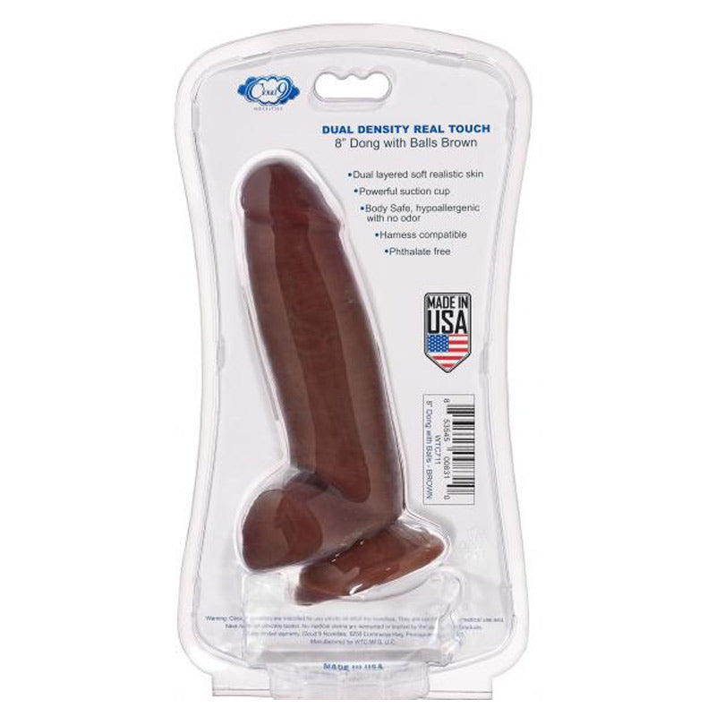 Cloud 9 Novelties Real Touch Dual Density Thick Dildo With Balls