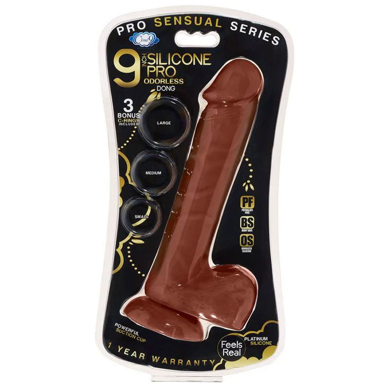 Cloud 9 Novelties Pro Sensual Premium Silicone Dong With 3 C Rings