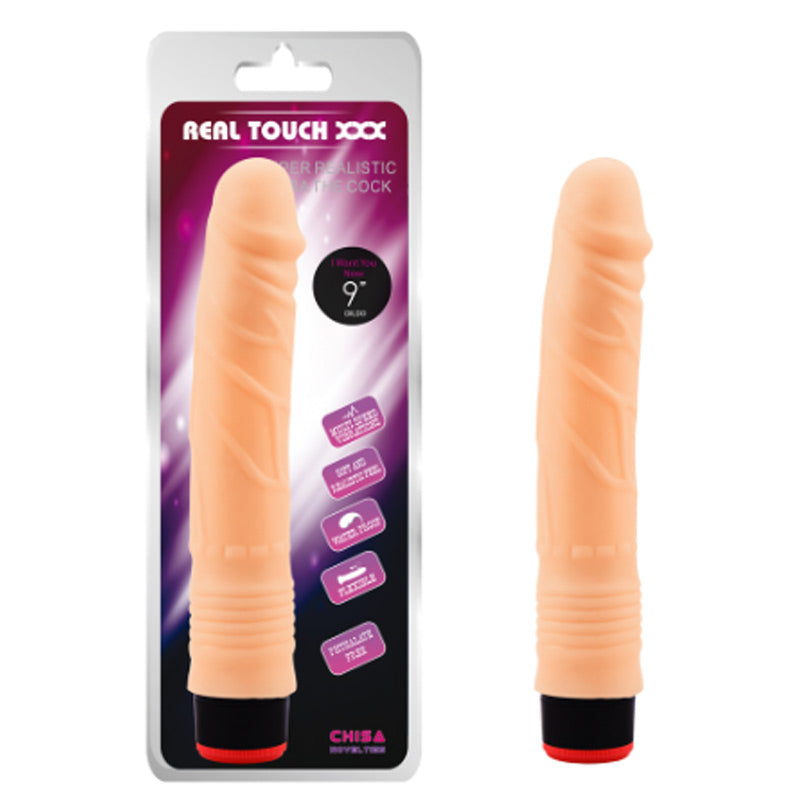 Chisa 9 Inch Vibrating Dildo Flesh